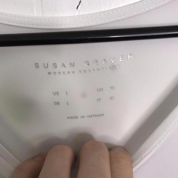 Susan Graver Top Womens Large Modern Essentials V Neck Semi Sheer Capsule - Picture 6 of 8